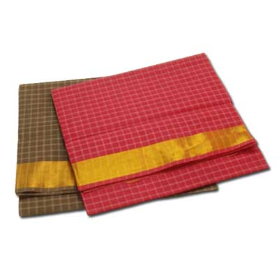 "Fancy Chettinadu Cotton Sarees SLSM- 88 n SLSM-89 (2 Sarees) - Click here to View more details about this Product